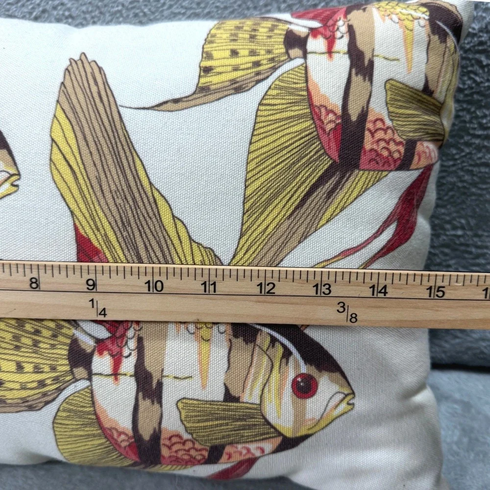 Pottery Barn Tropical Angel Fish Decorative Throw Pillow Nautical Coastal‎ Beach